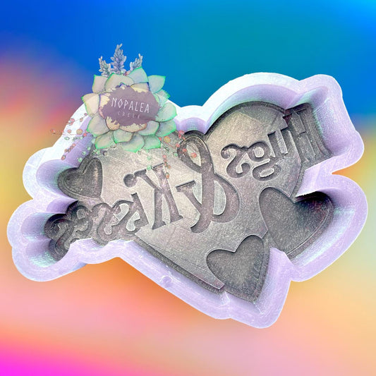 Hugs and Kisses Heart Silicone Mold