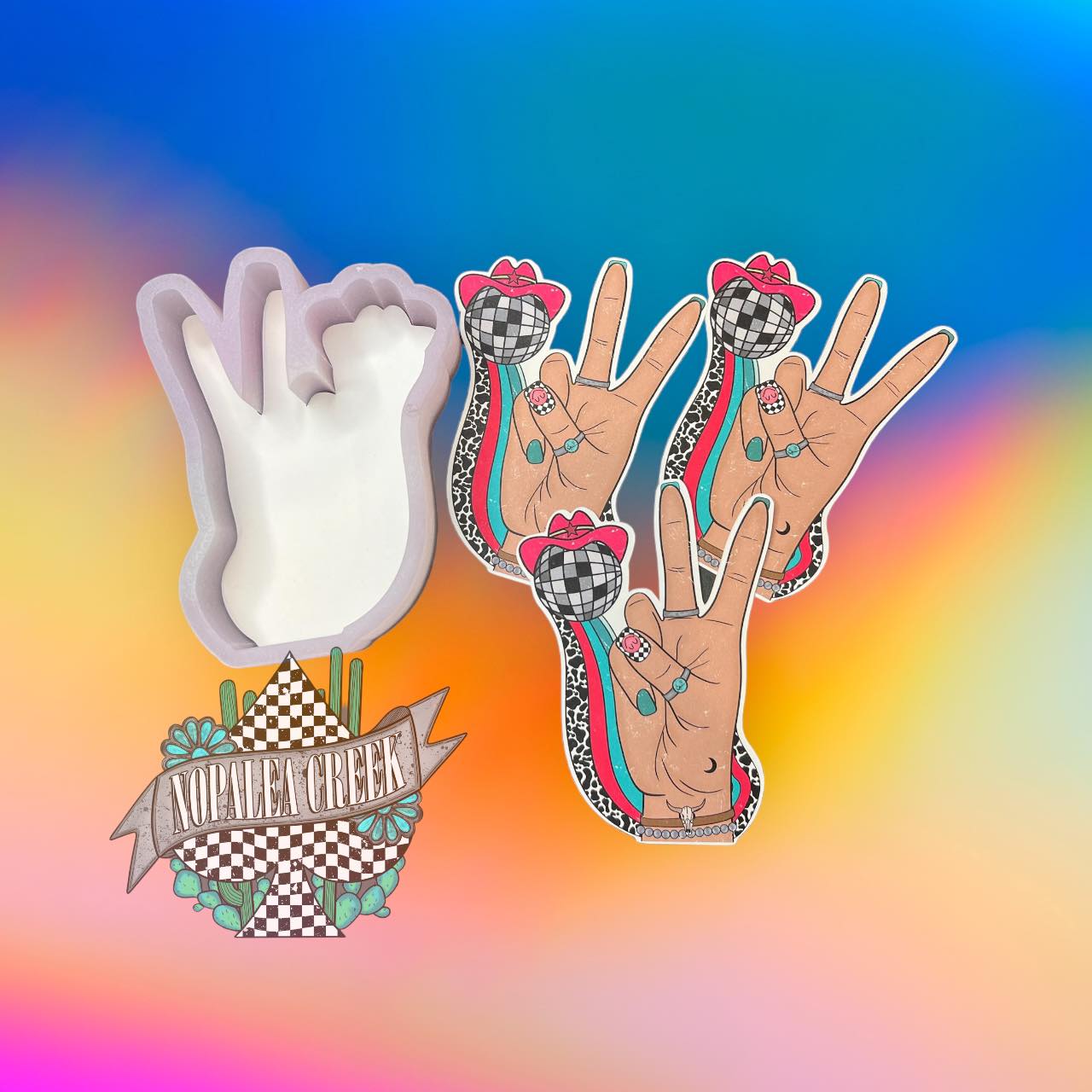 Retro Peace Cardstock Silicone Mold