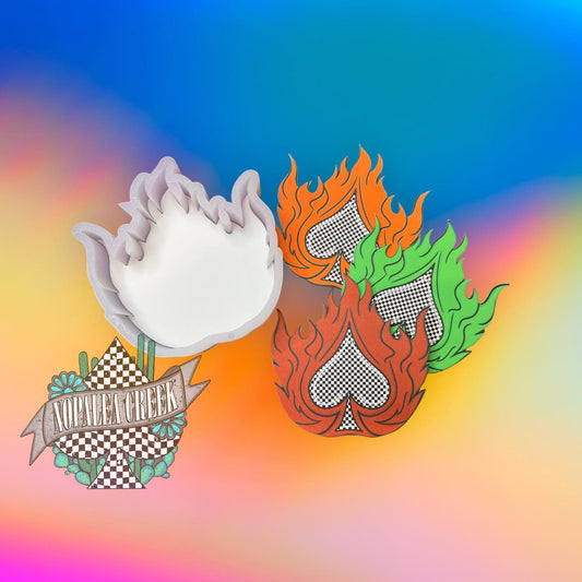 Flaming Spade Cardstock Silicone Mold