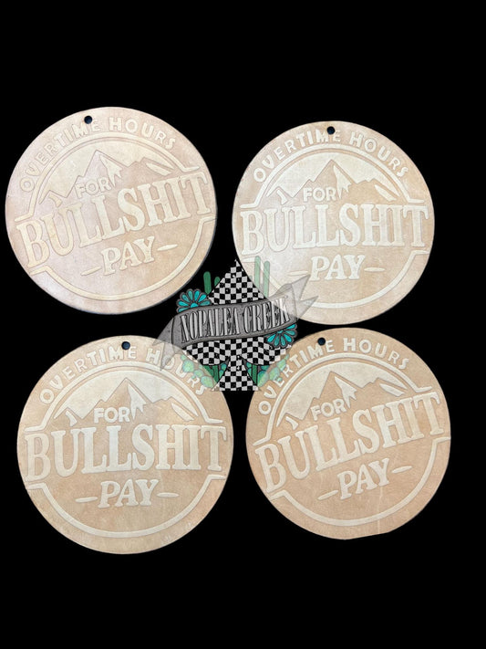 Overtime Hours Leather Charm (SET OF 4)