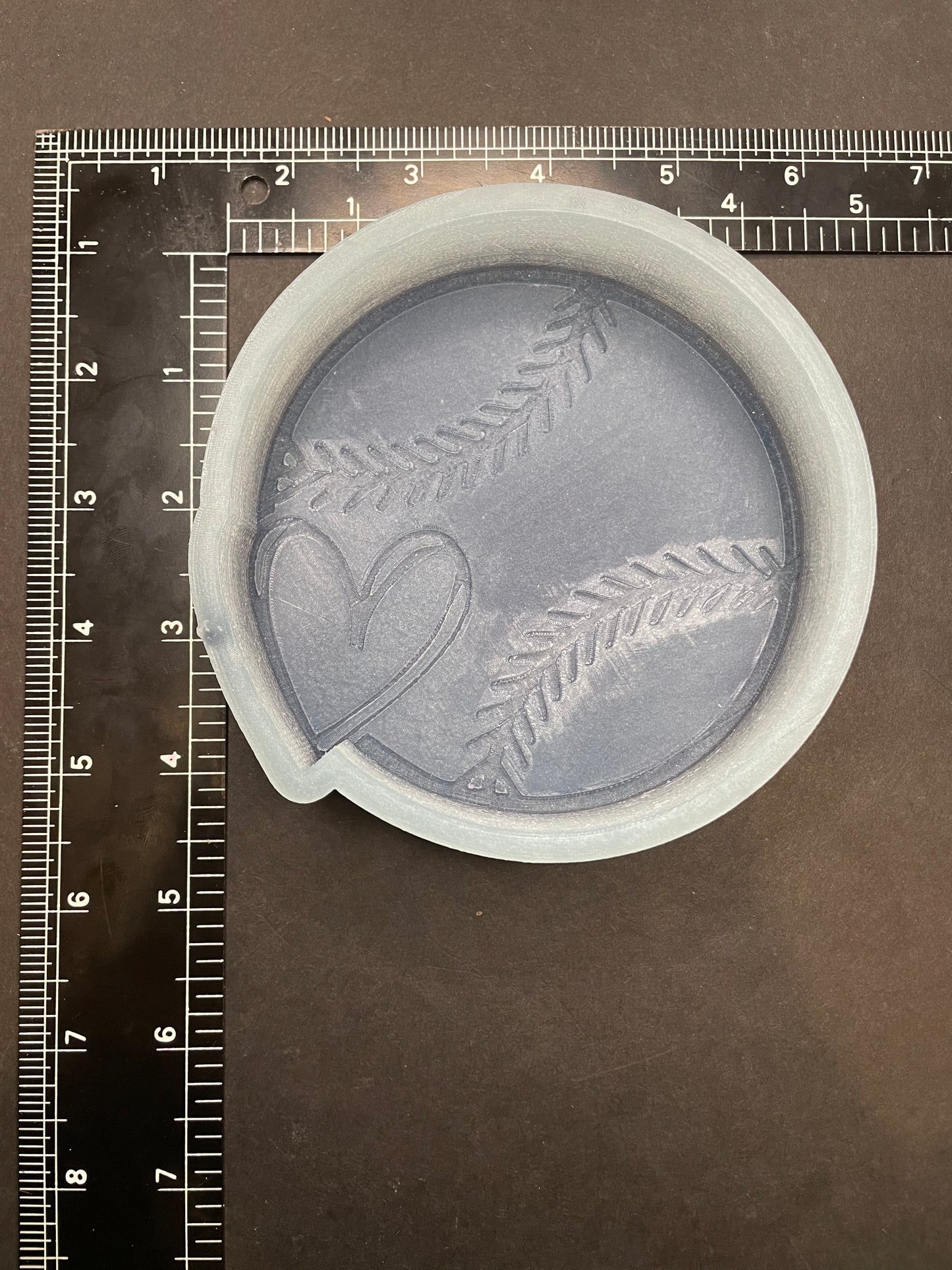 Baseball Doodle Heart Silicone Mold