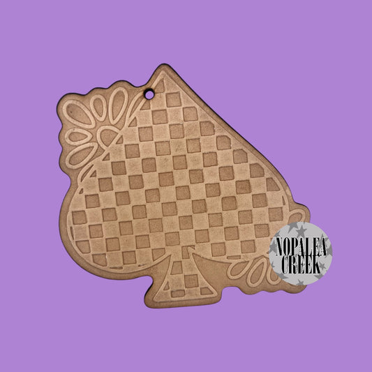 Western Checkered Spade Leather Charms (SET OF 4)
