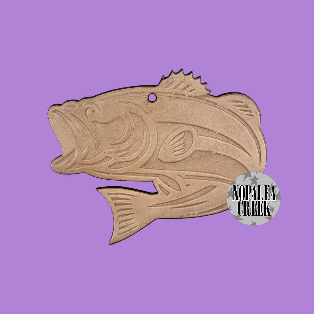 Bass Fish Leather Charms (SET OF 4)