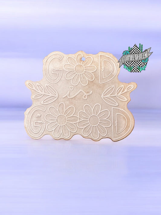 God is Good Floral Leather Charms (SET OF 4)
