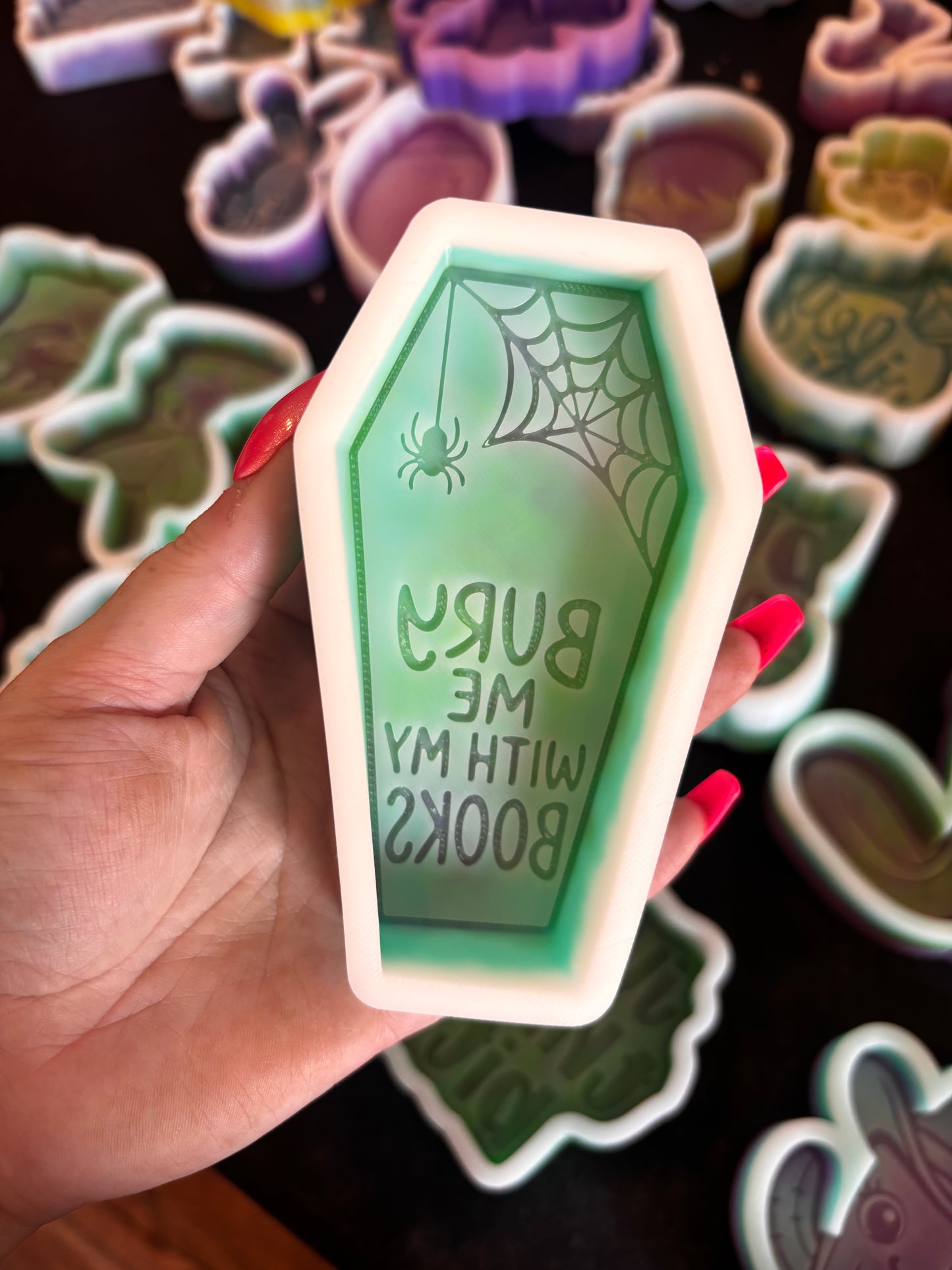 Bury Me w/My Books Coffin Silicone Mold