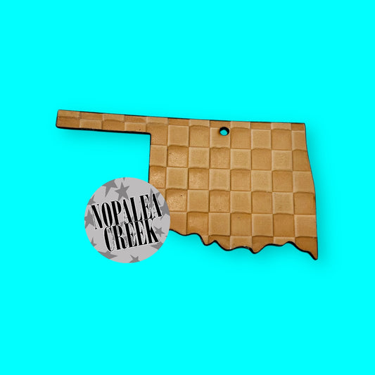 Checkered Oklahoma Leather Charms (SET OF 4)