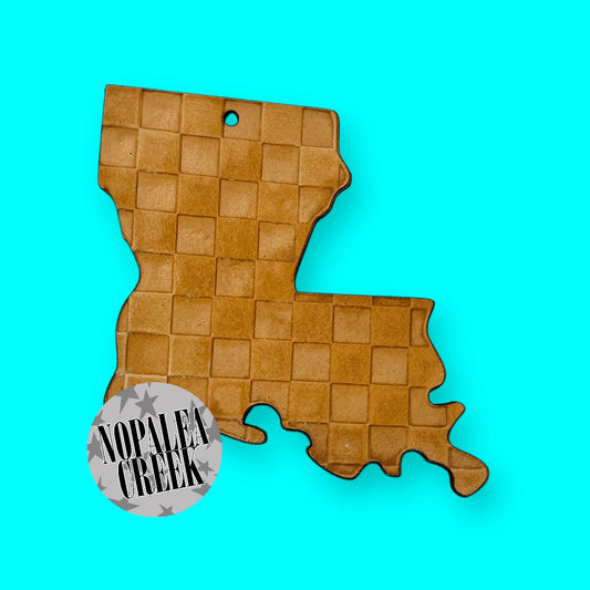 Checkered Louisiana Leather Charms (SET OF 4)