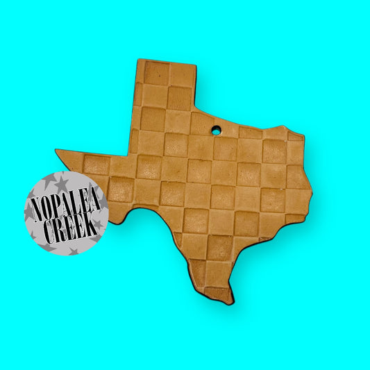 Checkered Texas Leather Charms (SET OF 4)