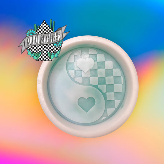Checkered Heart YinYang Silicone Mold