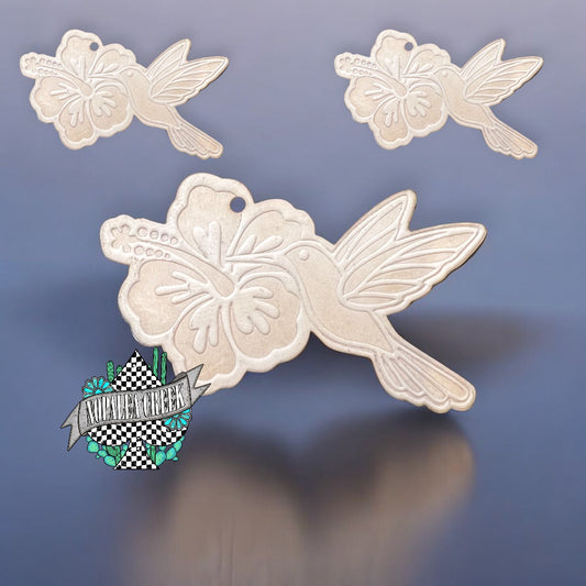 Hummingbird & Hibiscus Leather Charms (SET OF 4)