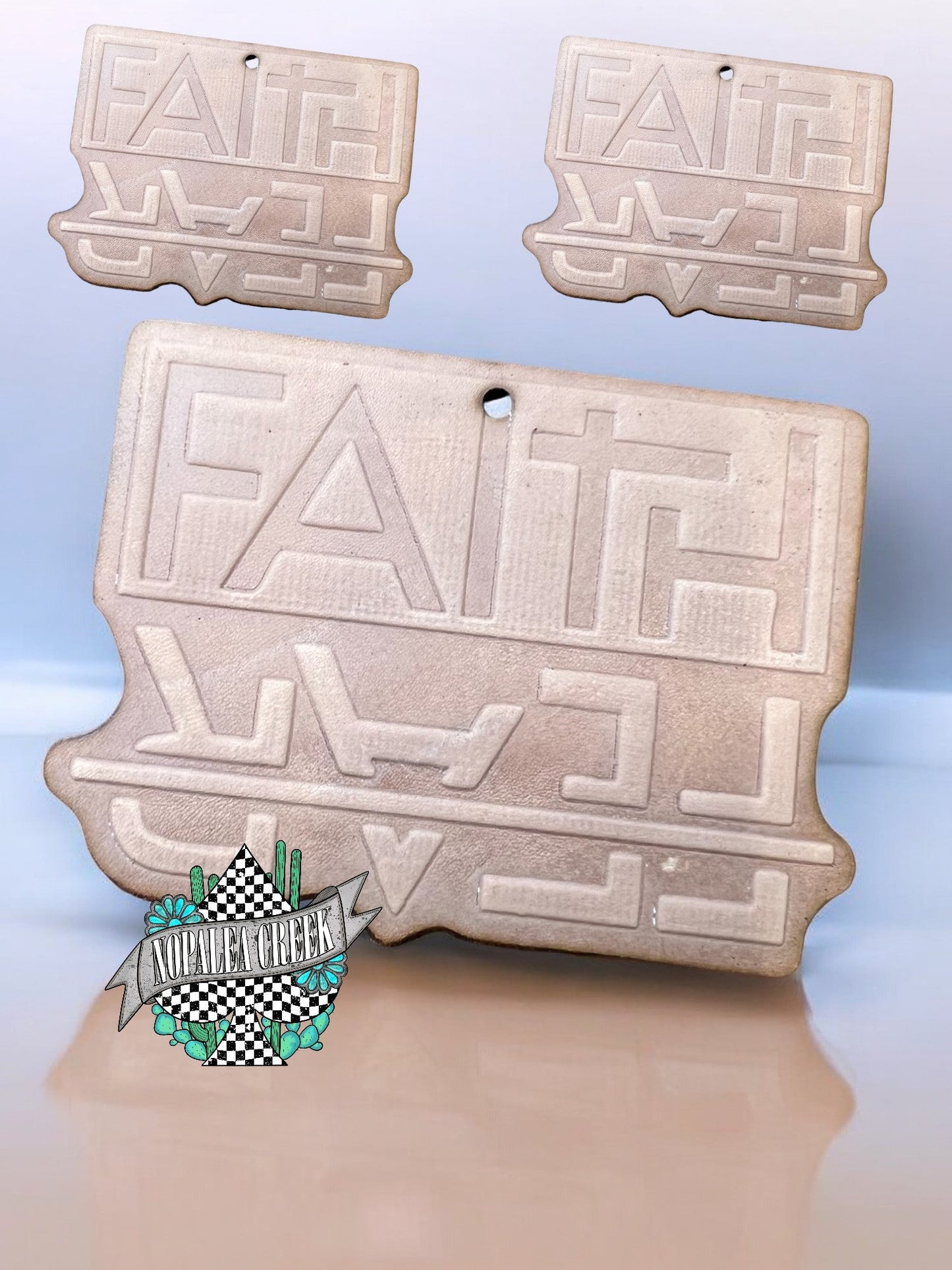 Faith over Fear Leather Charms (SET OF 4)