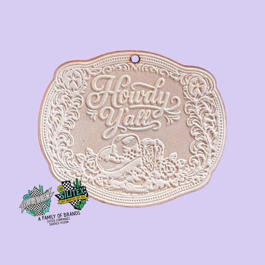 Howdy Ya'll Buckle Leather Cutouts