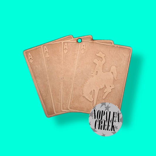 Bucking Aces Leather Charms (SET OF 4)