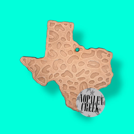 Leopard Print Texas Leather Charms (SET OF 4)