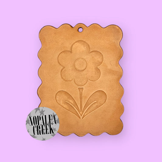 Wavy Flower Leather Charms (SET OF 4)