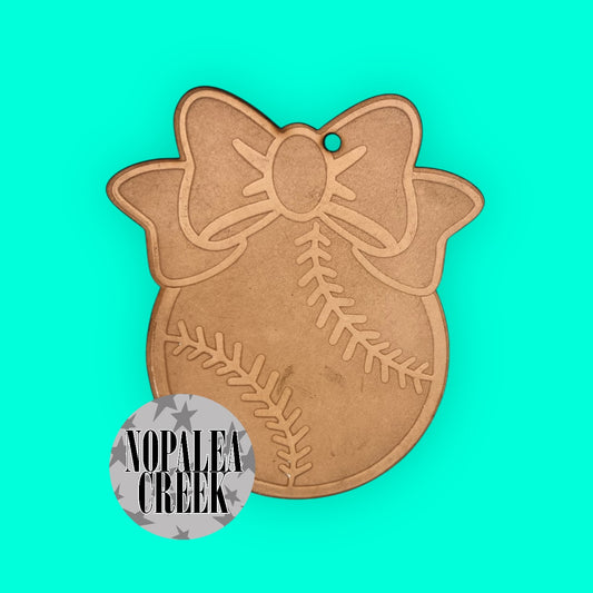 Baseball & Bow Leather Charms (SET OF 4)