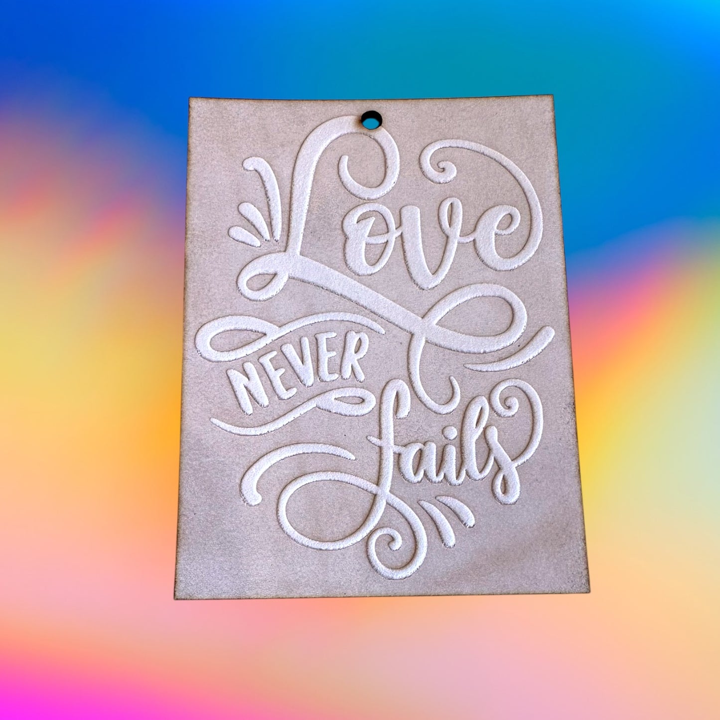 Love Never Fails Leather Cutouts