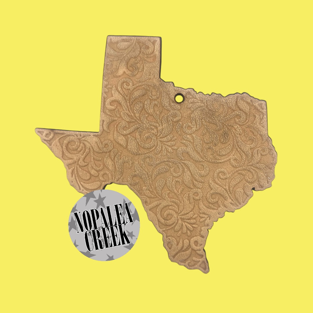Tooled Texas Leather Charms (SET OF 4)