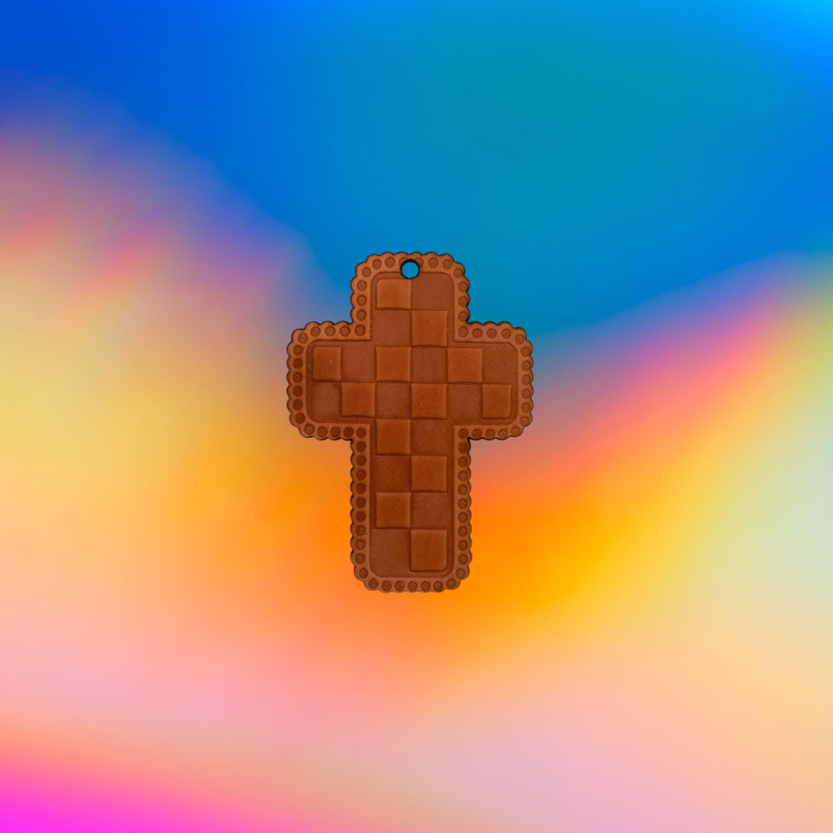 Checkered Cross Leather Vent