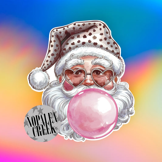 Polka Dot Bubble Santa Christmas Cardstock