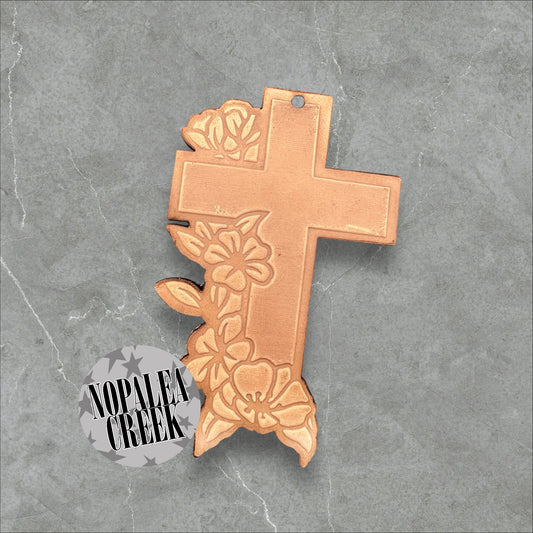Floral Cross Leather Charms (SET OF 4)