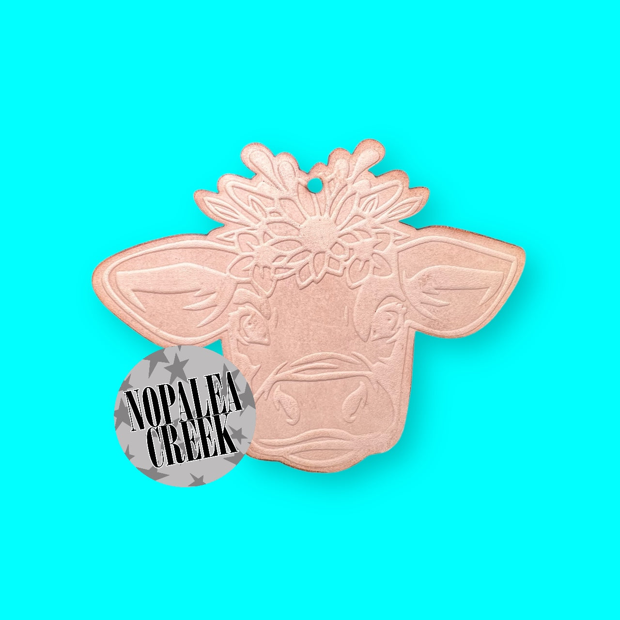 Floral Calf Head Leather Charms (SET OF 4)