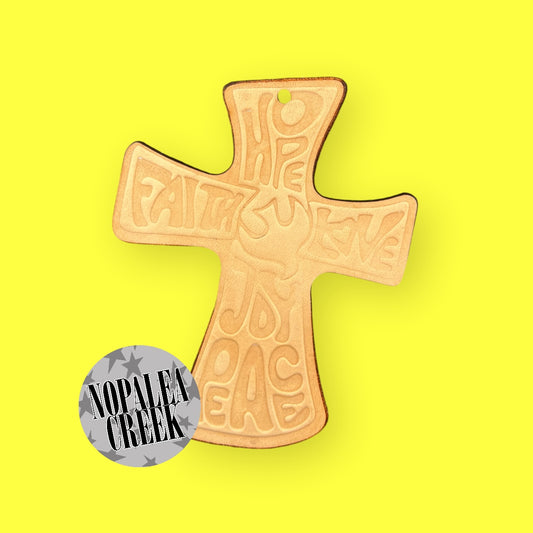 Worded Cross Leather Charms (SET OF 4)