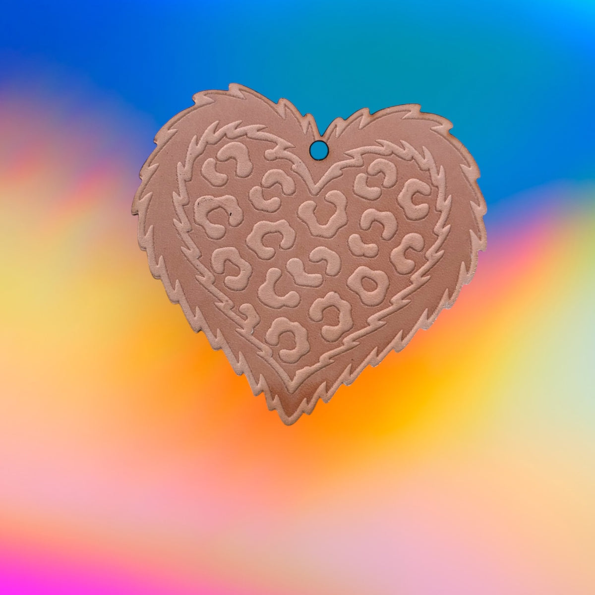 Wild Fuzzy Heart Leather Cutouts
