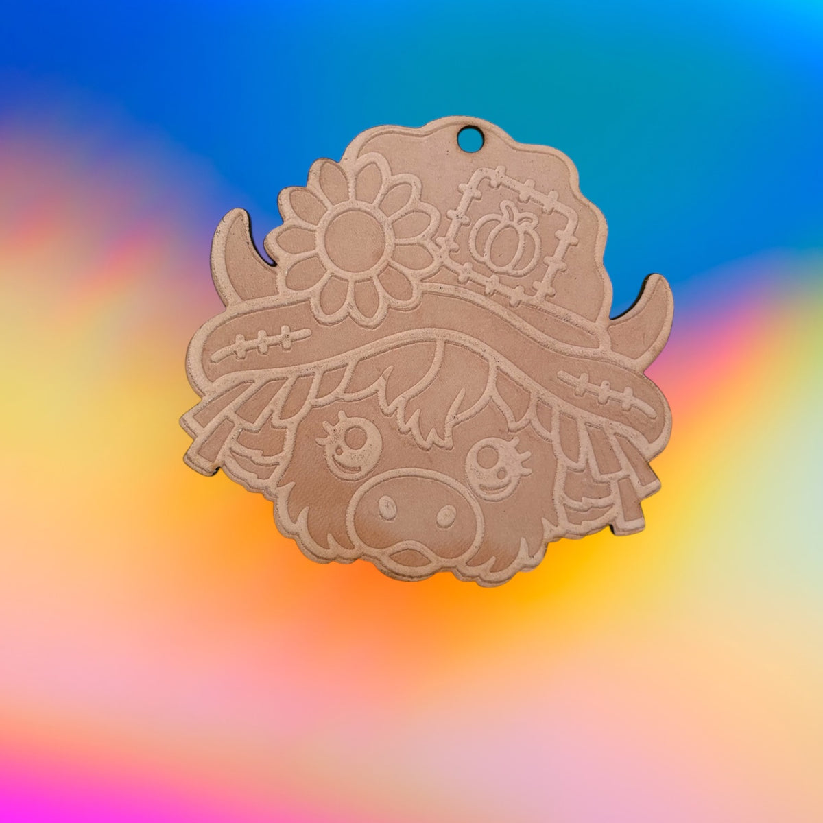 Pumpkin Patch Highland Cow Leather Cutouts