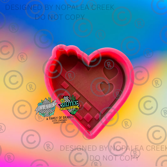 Retro Checkered Heart© Silicone Mold
