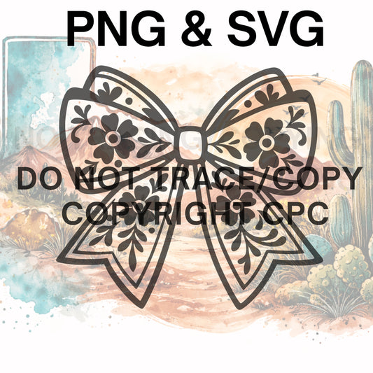 Tooled Floral Bow