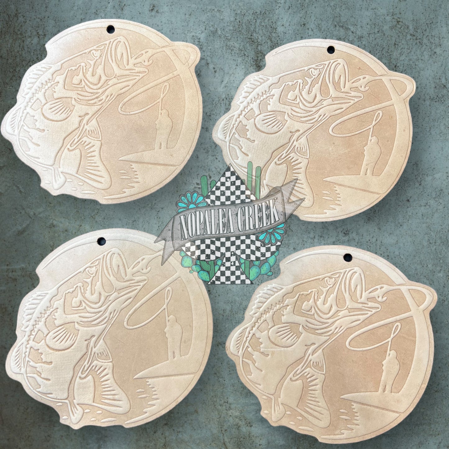 Bankside Fishing Leather Charms (SET OF 4)