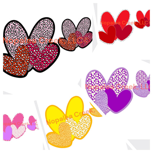Triple Heart Cardstock (2) Listing