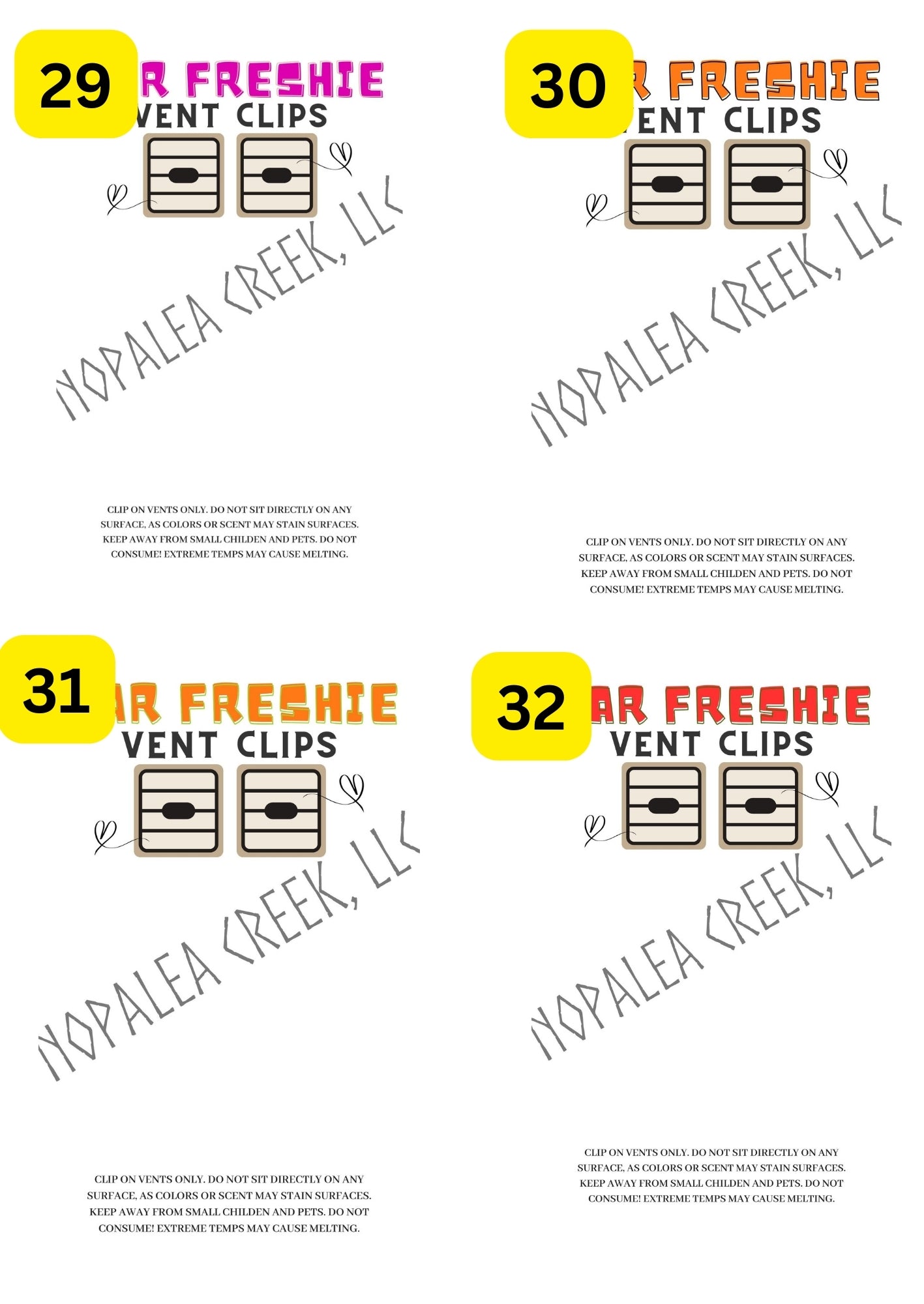 Freshie Bag Inserts #26-30