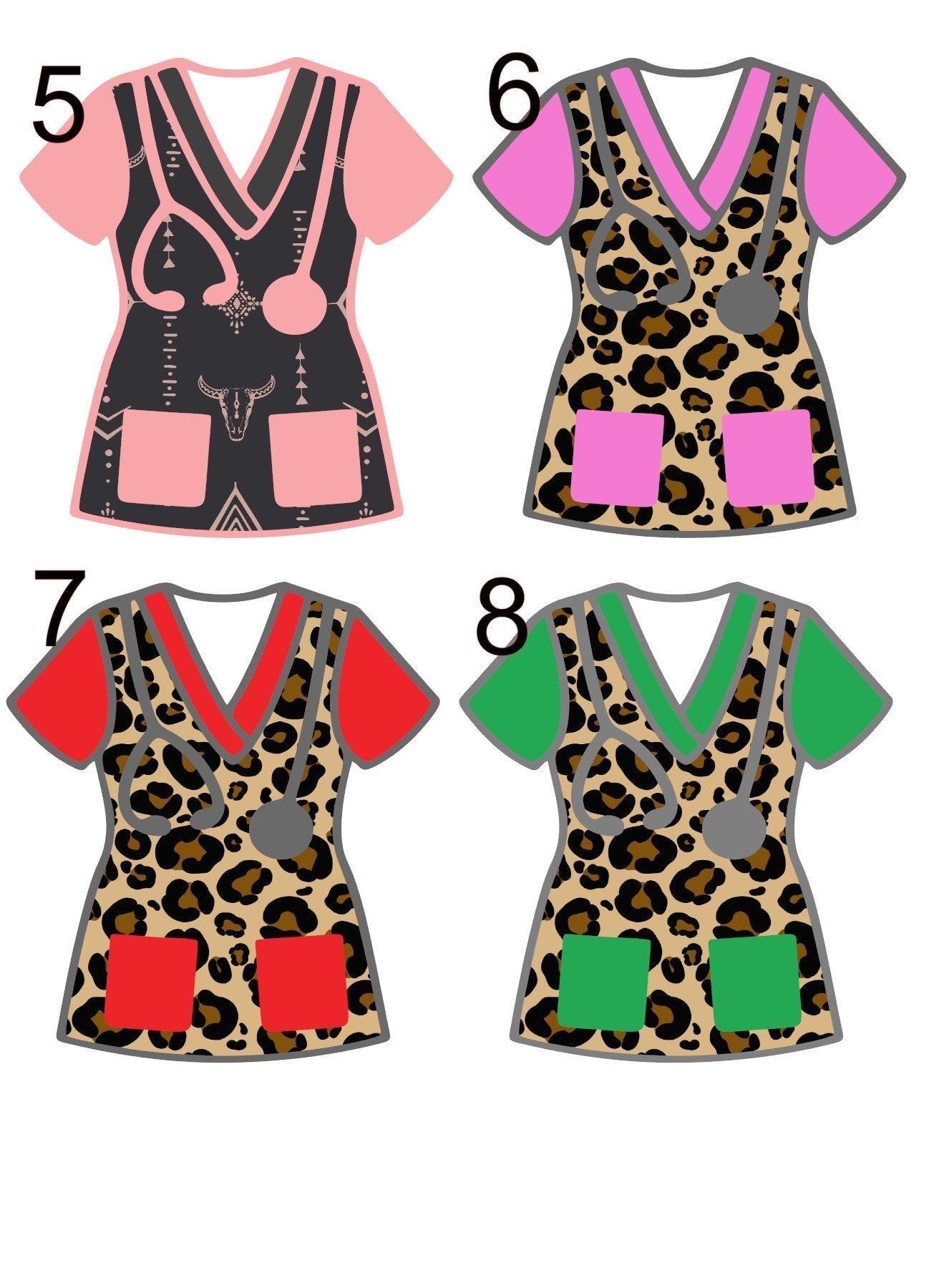 Scrub Top (1) Cardstock Listing