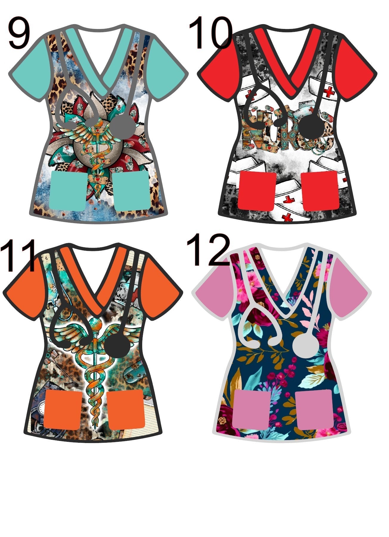 Scrub Top (1) Cardstock Listing