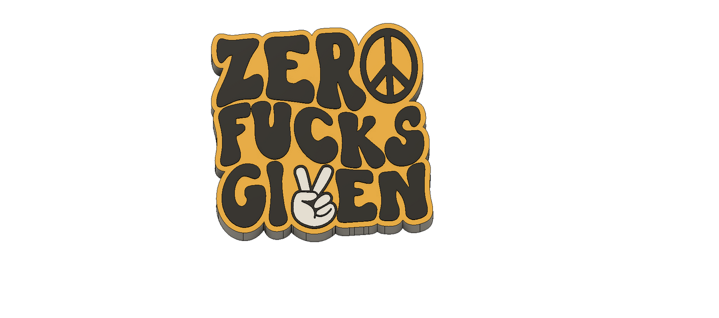 Zero (Peace) Fucks Given Silicone Mold